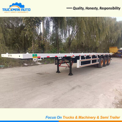 Reliable 3 Axle 50 Tons Container Flatbed Semi Trailer For Container Transportation
